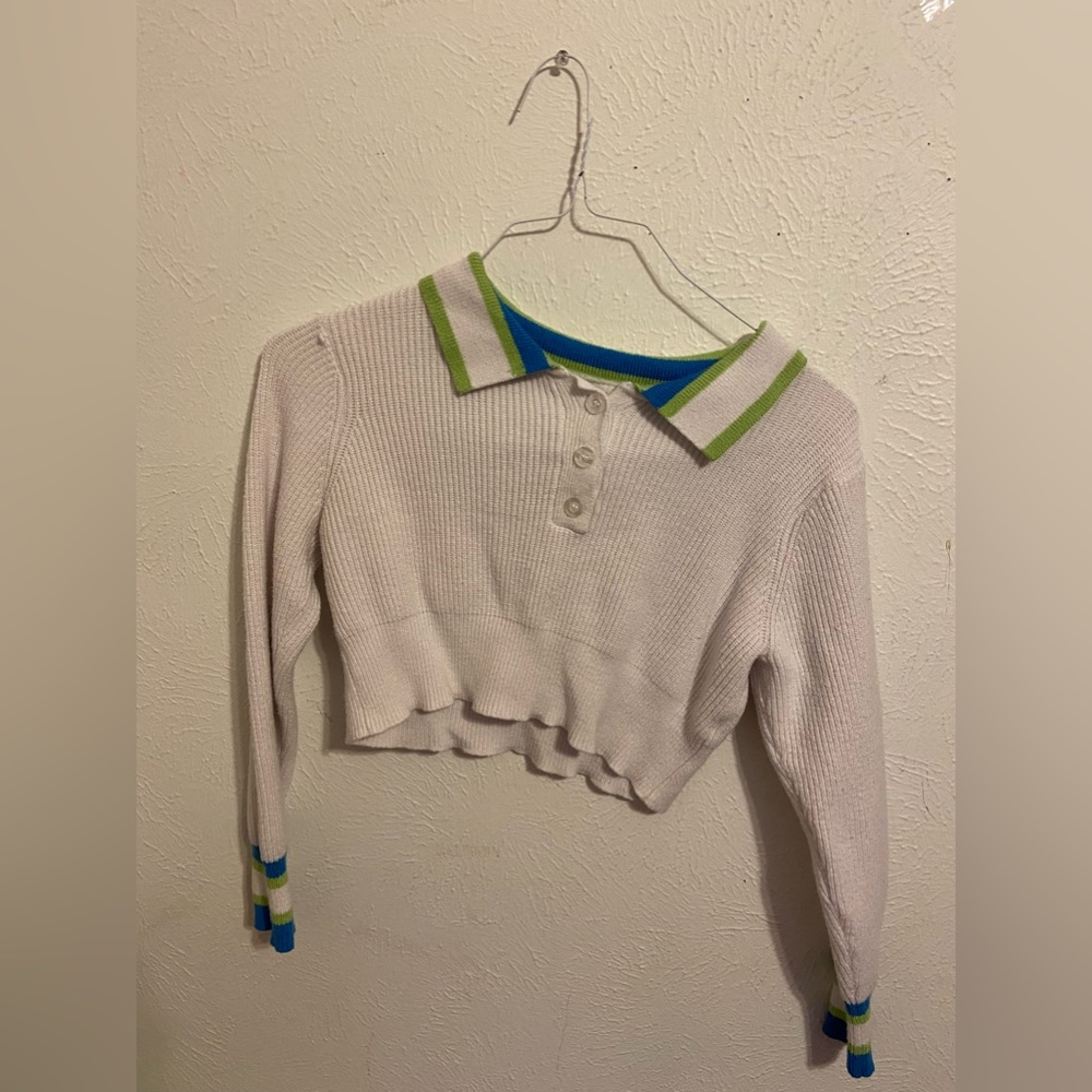 White crop top button up